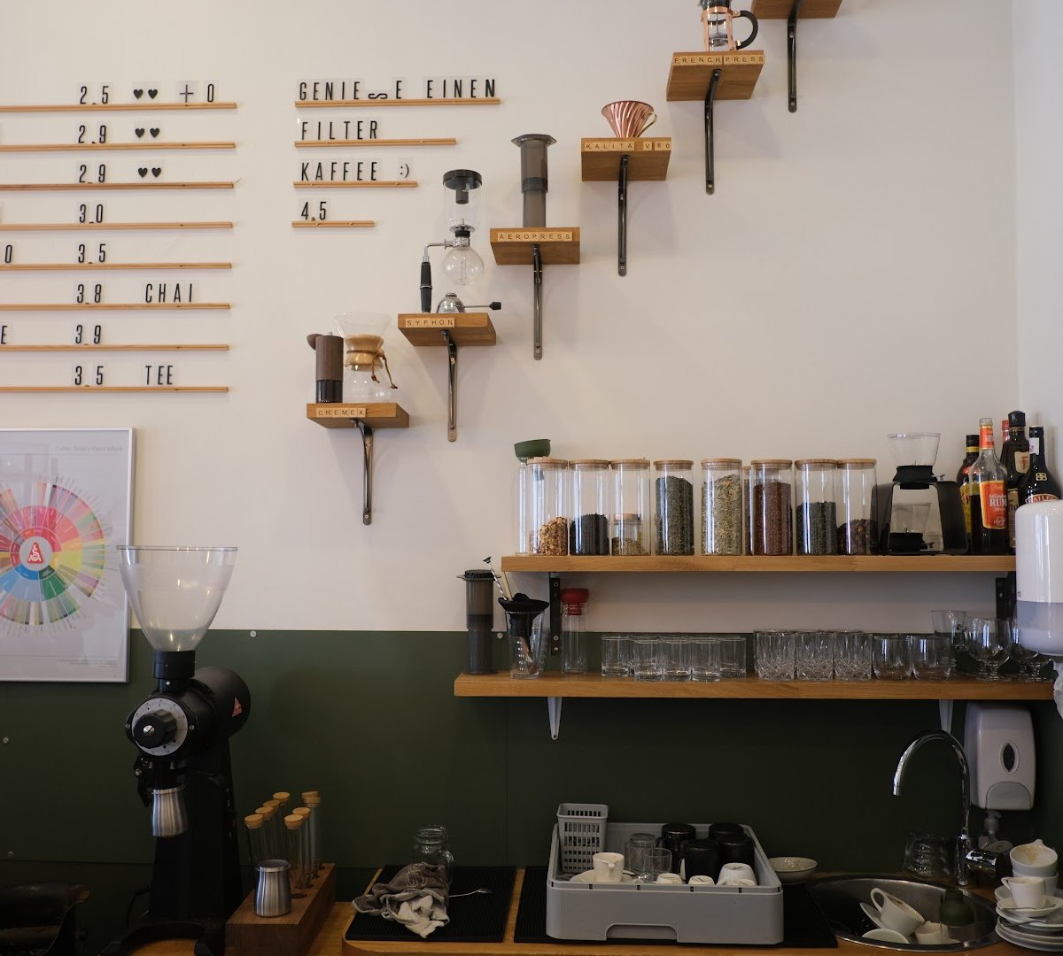 Interior of GOTA Coffee experts, specialty coffee shop in Vienna