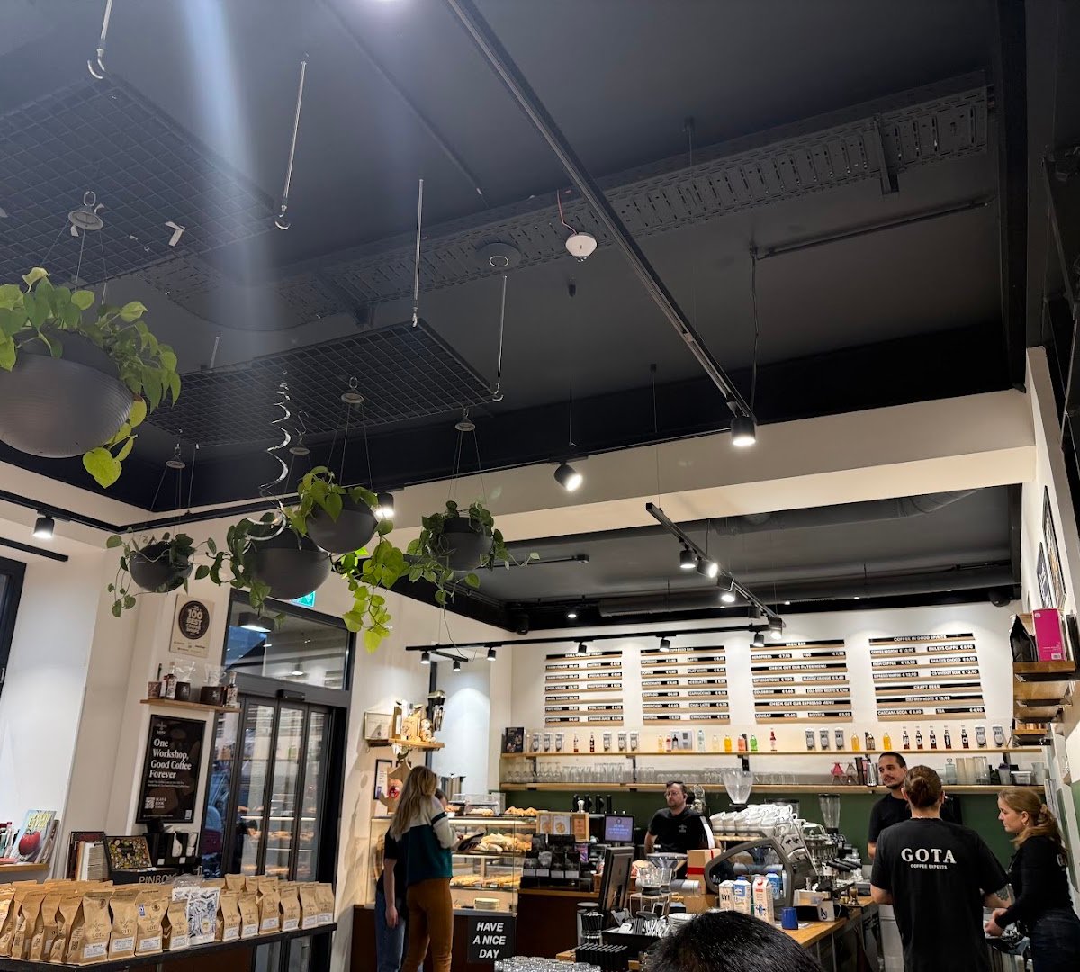 Interior of GOTA Coffee experts, specialty coffee shop in Vienna
