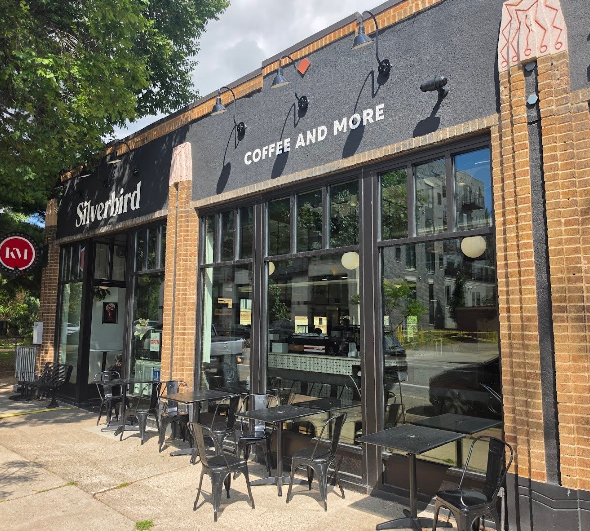 Storefront of Silverbird Coffee & More, specialty coffee shop in Minneapolis