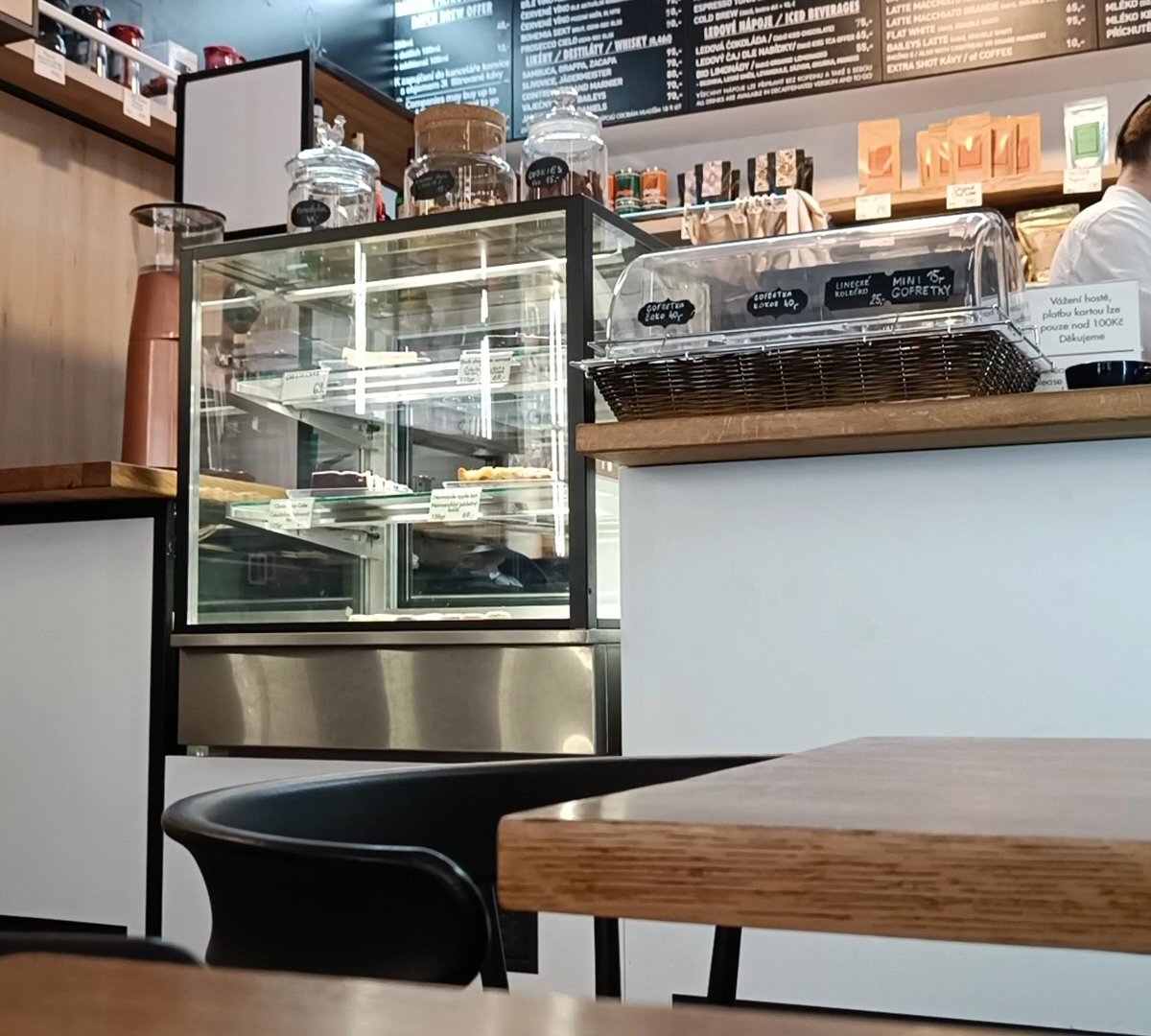 Interior of Prostě Dobrý Kafe, specialty coffee shop in Prague