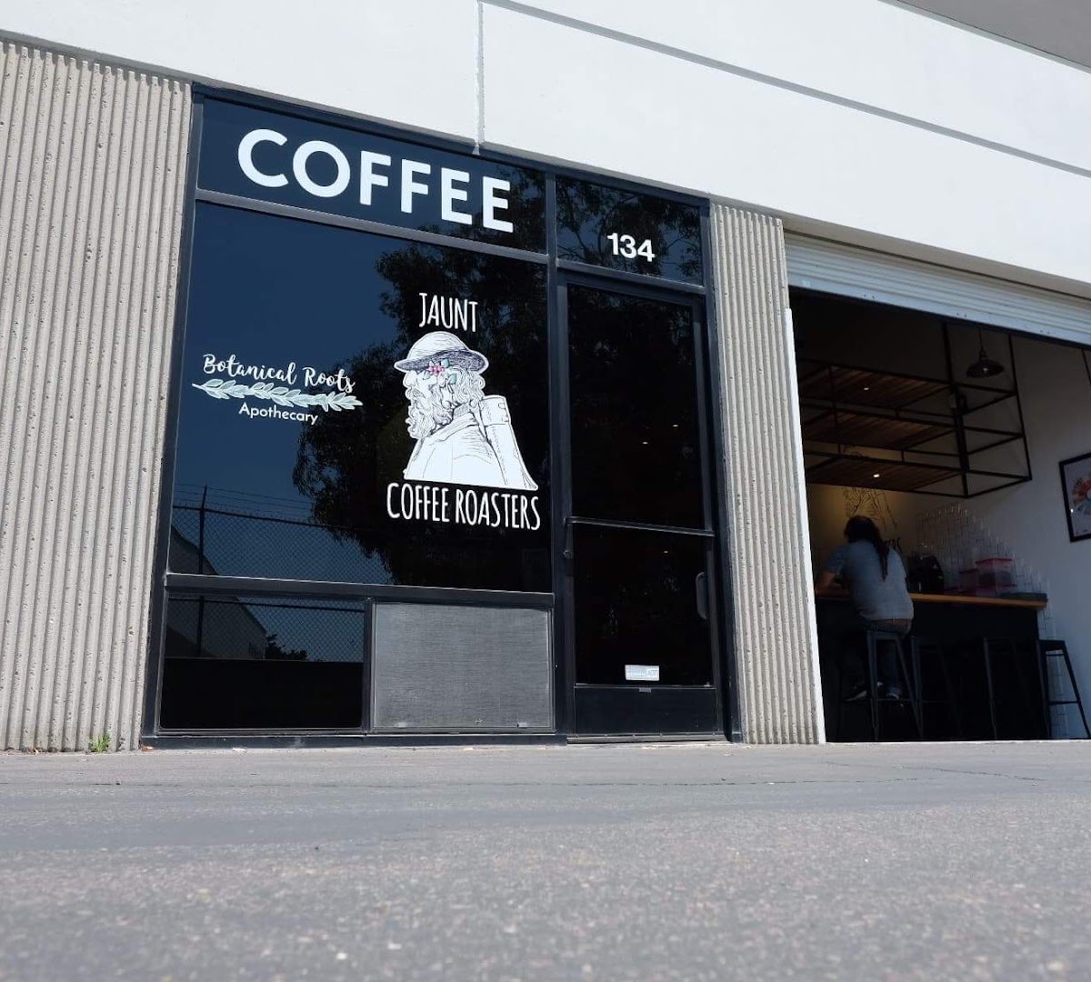Storefront of Jaunt Coffee Roasters, specialty coffee shop in San Diego