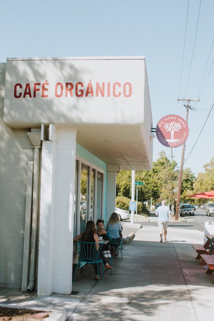 Storefront of Pachamama Coffee, specialty coffee shop in Sacramento
