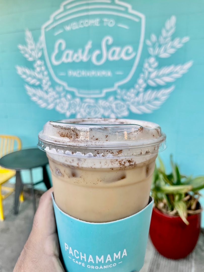 Coffee at Pachamama Coffee, specialty coffee shop in Sacramento