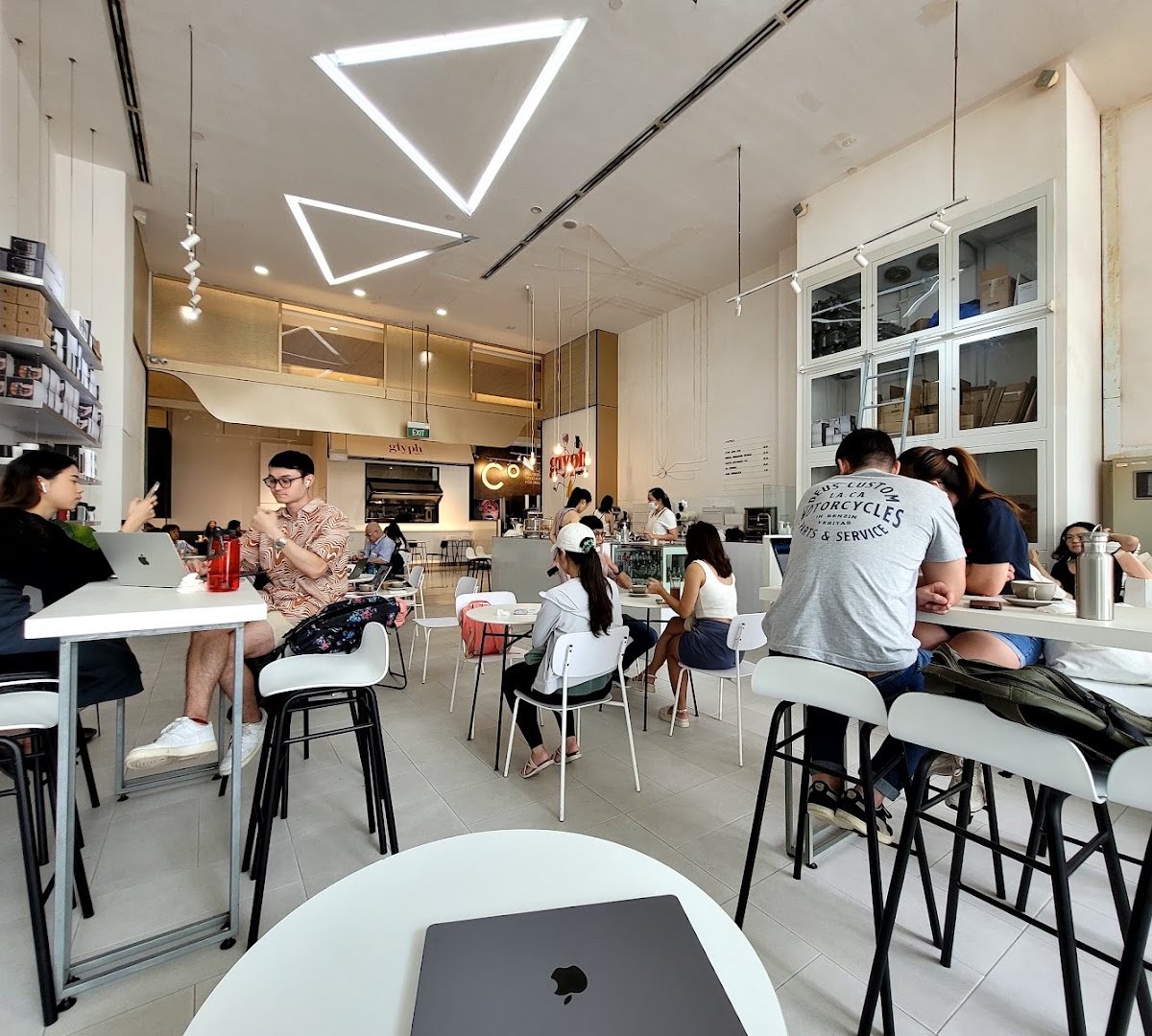 Interior of Glyph Supply Co, specialty coffee shop in Singapore
