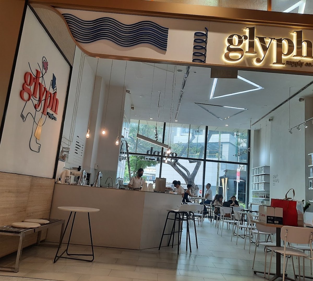 Storefront of Glyph Supply Co, specialty coffee shop in Singapore