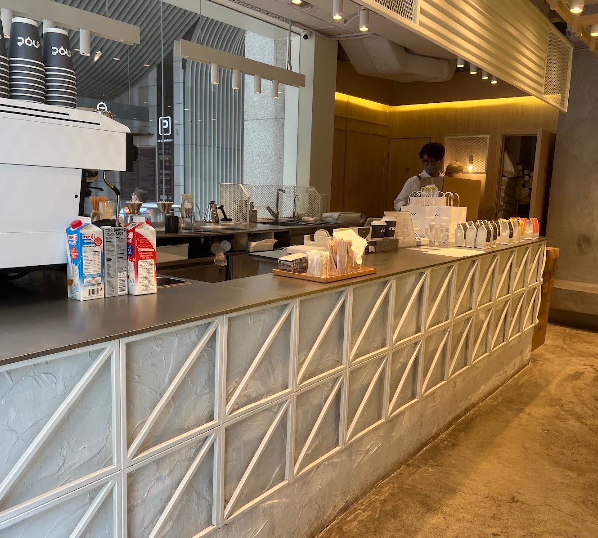 Interior of noc, specialty coffee shop in Hong Kong