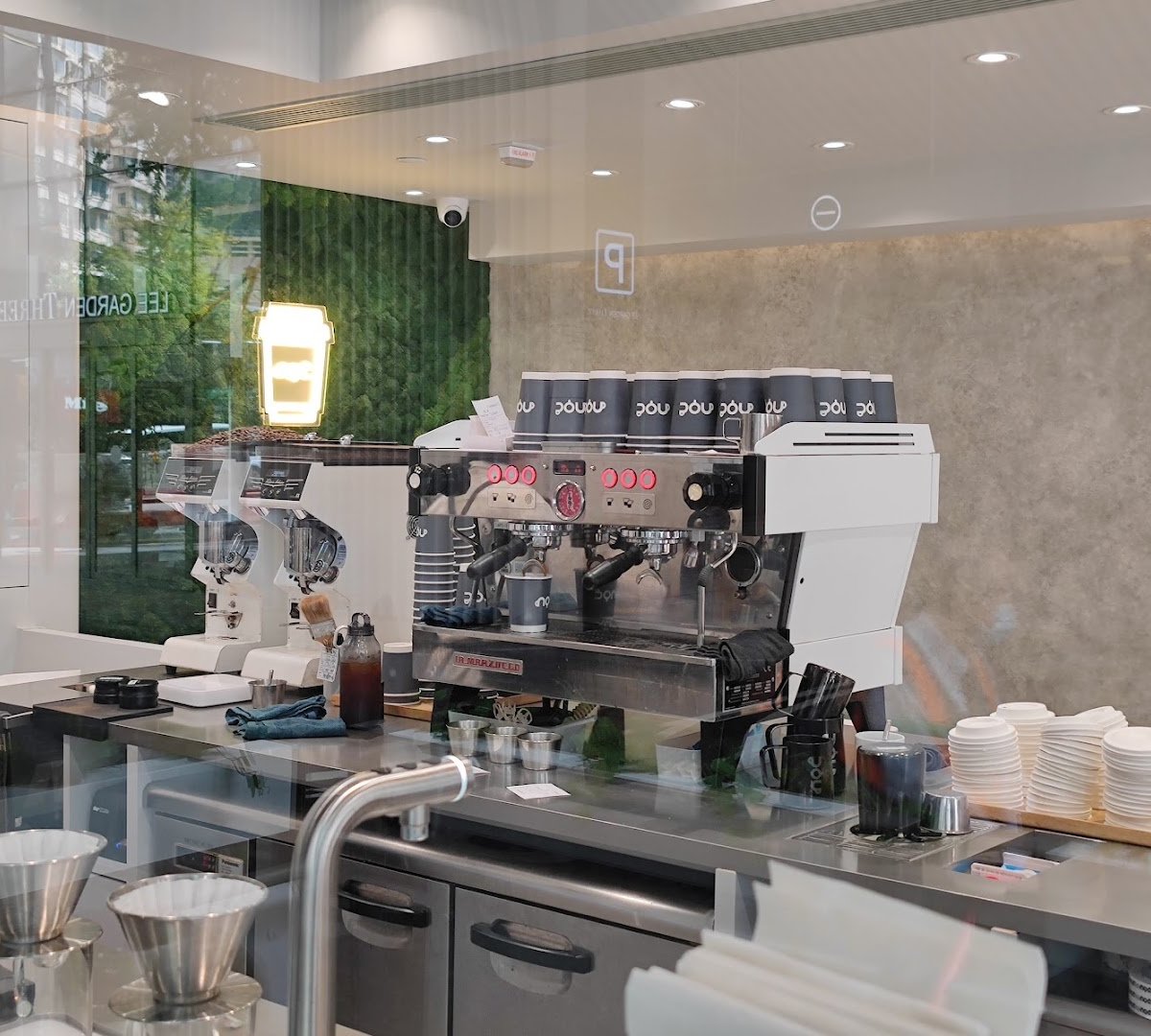 Interior of noc, specialty coffee shop in Hong Kong
