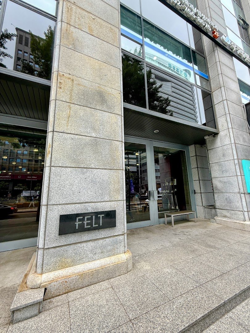 Storefront of FELT, specialty coffee shop in Seoul