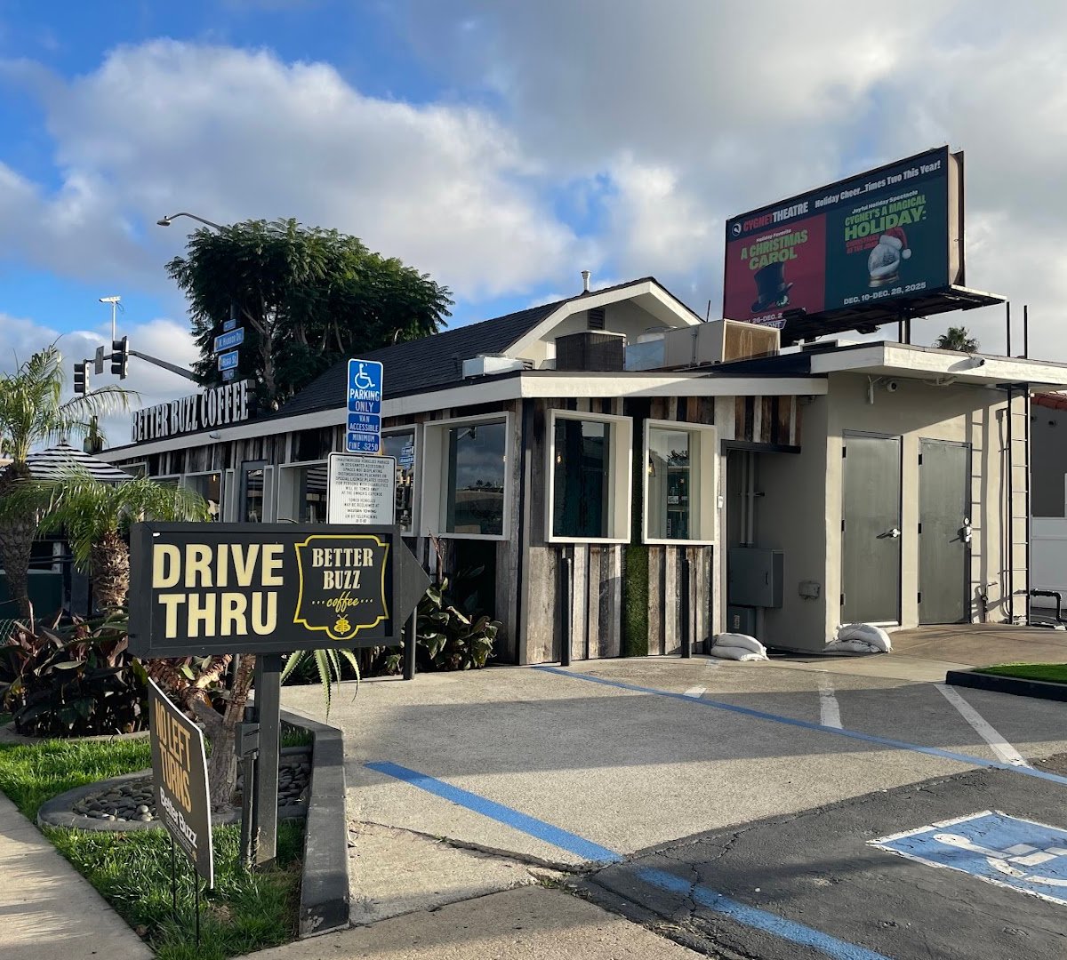 Storefront of Better Buzz Coffee Point Loma, specialty coffee shop in San Diego