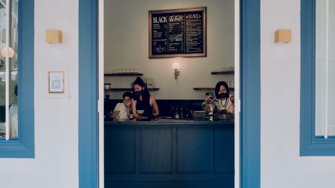 Interior of Maxi Coffee Bar, specialty coffee shop in Singapore