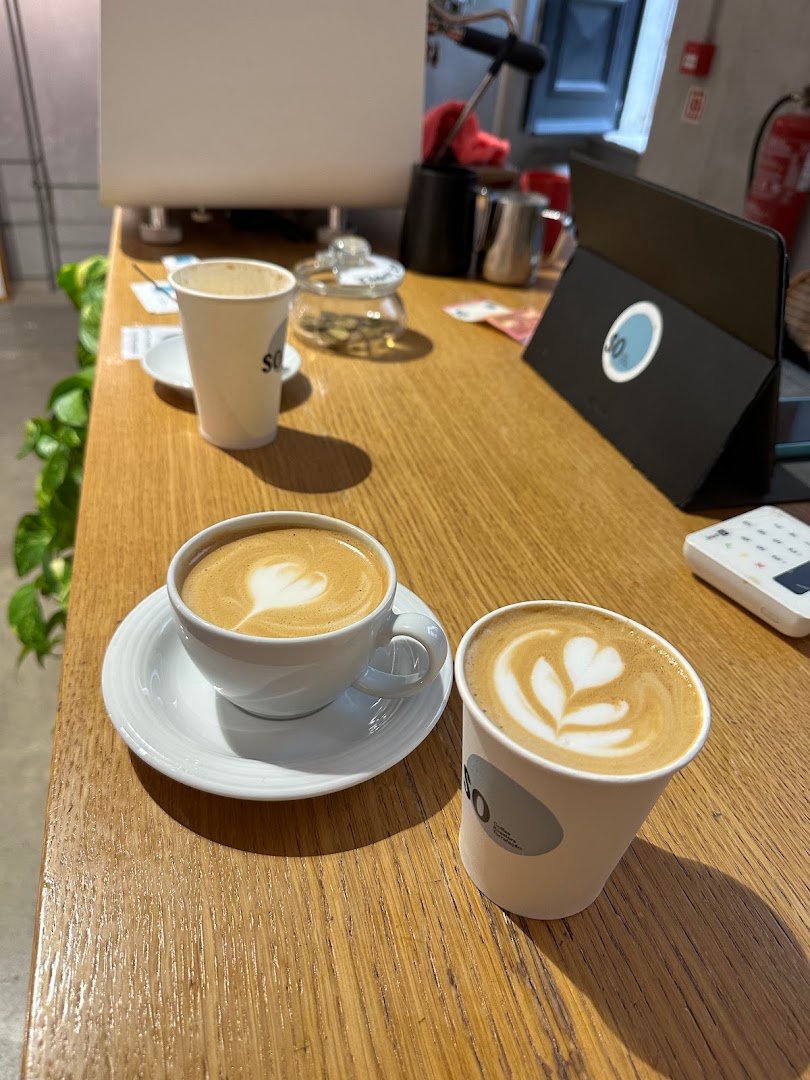 Coffee at SO Coffee Roasters, specialty coffee shop in Lisbon