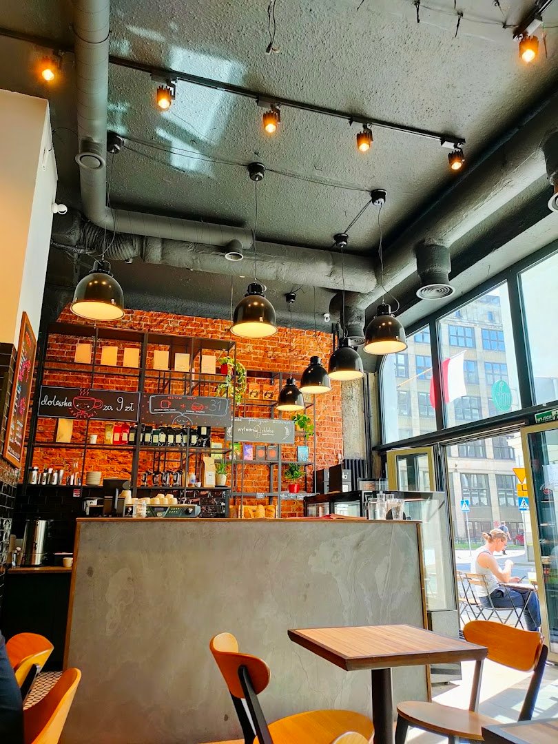 Interior of Łoskot Cafe X Prześniona, specialty coffee shop in Warsaw
