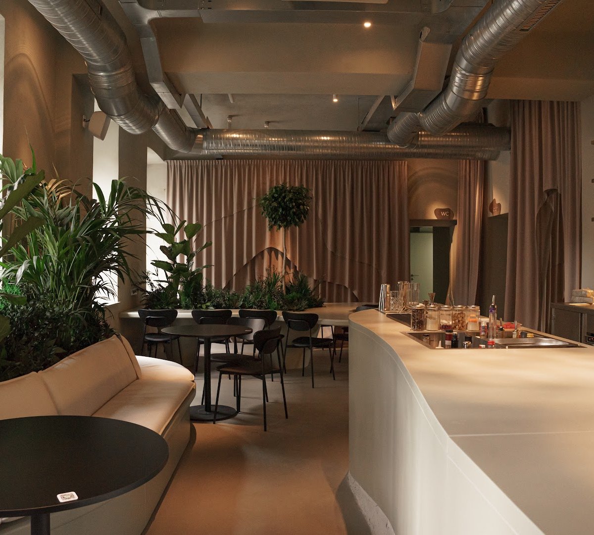 Interior of EFSY, specialty coffee shop in Prague