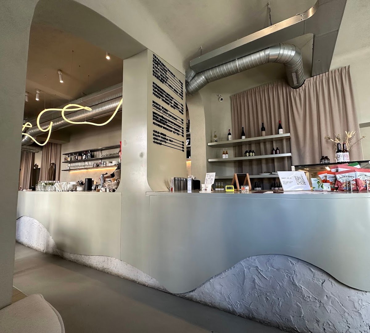 Interior of EFSY, specialty coffee shop in Prague