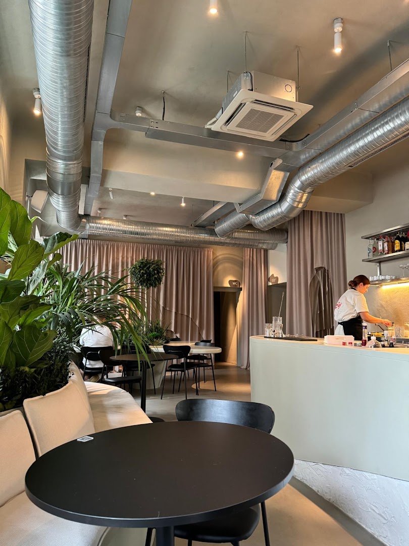 Interior of EFSY, specialty coffee shop in Prague