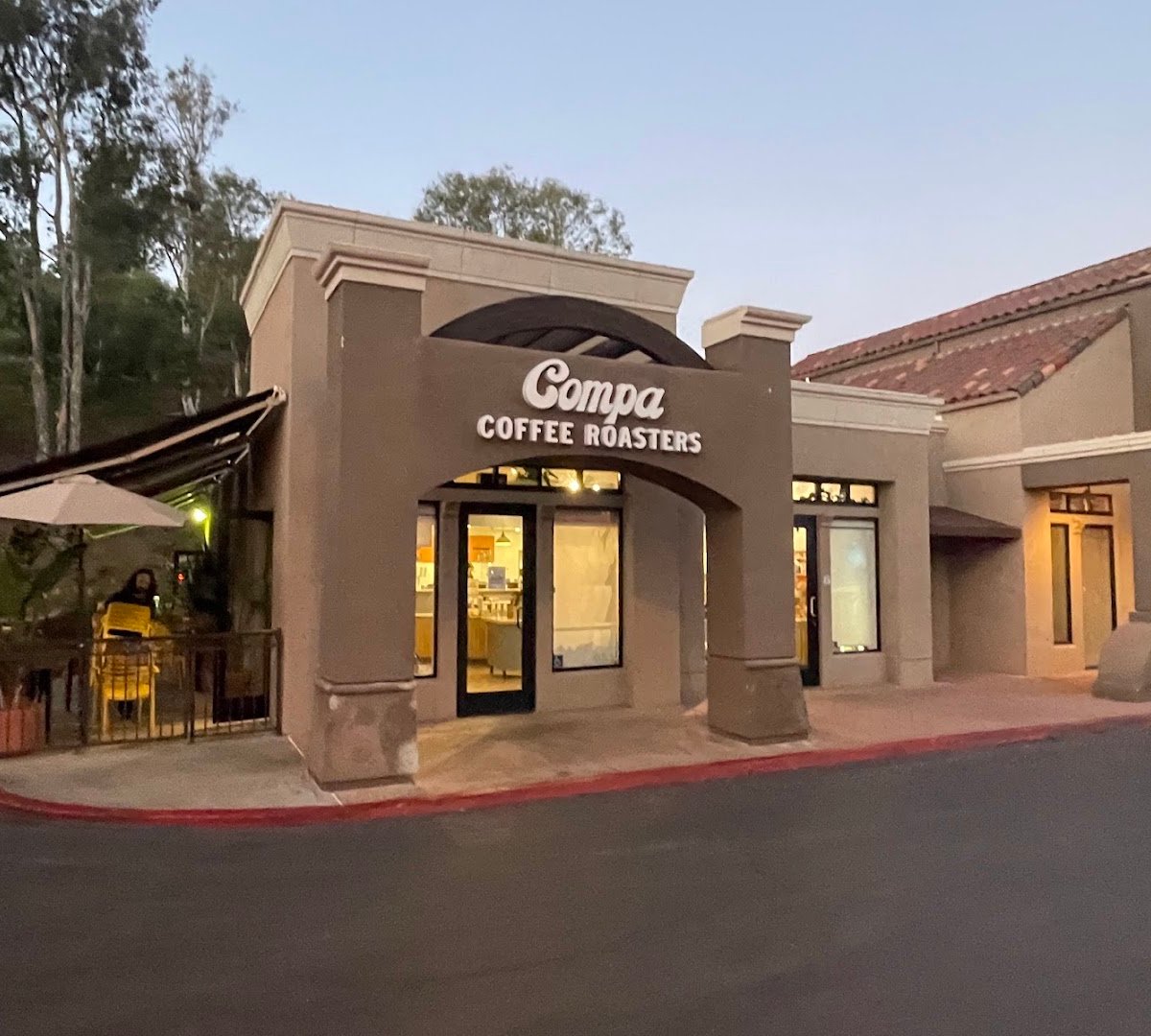Storefront of COMPA COFFEE ROASTERS, specialty coffee shop in San Diego