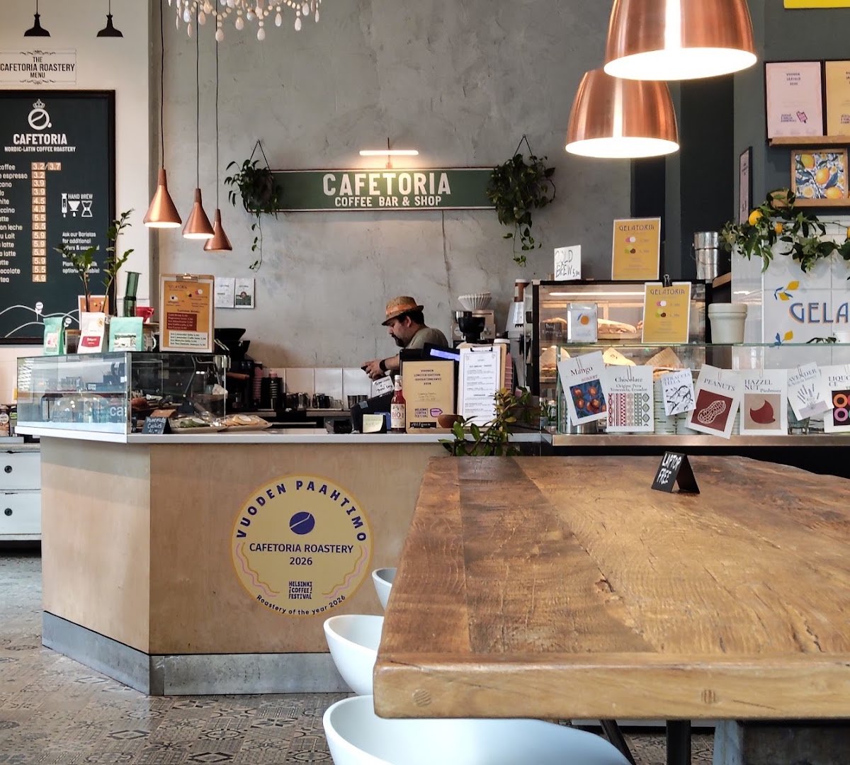 Interior of Cafetoria Café & Shop, specialty coffee shop in Helsinki
