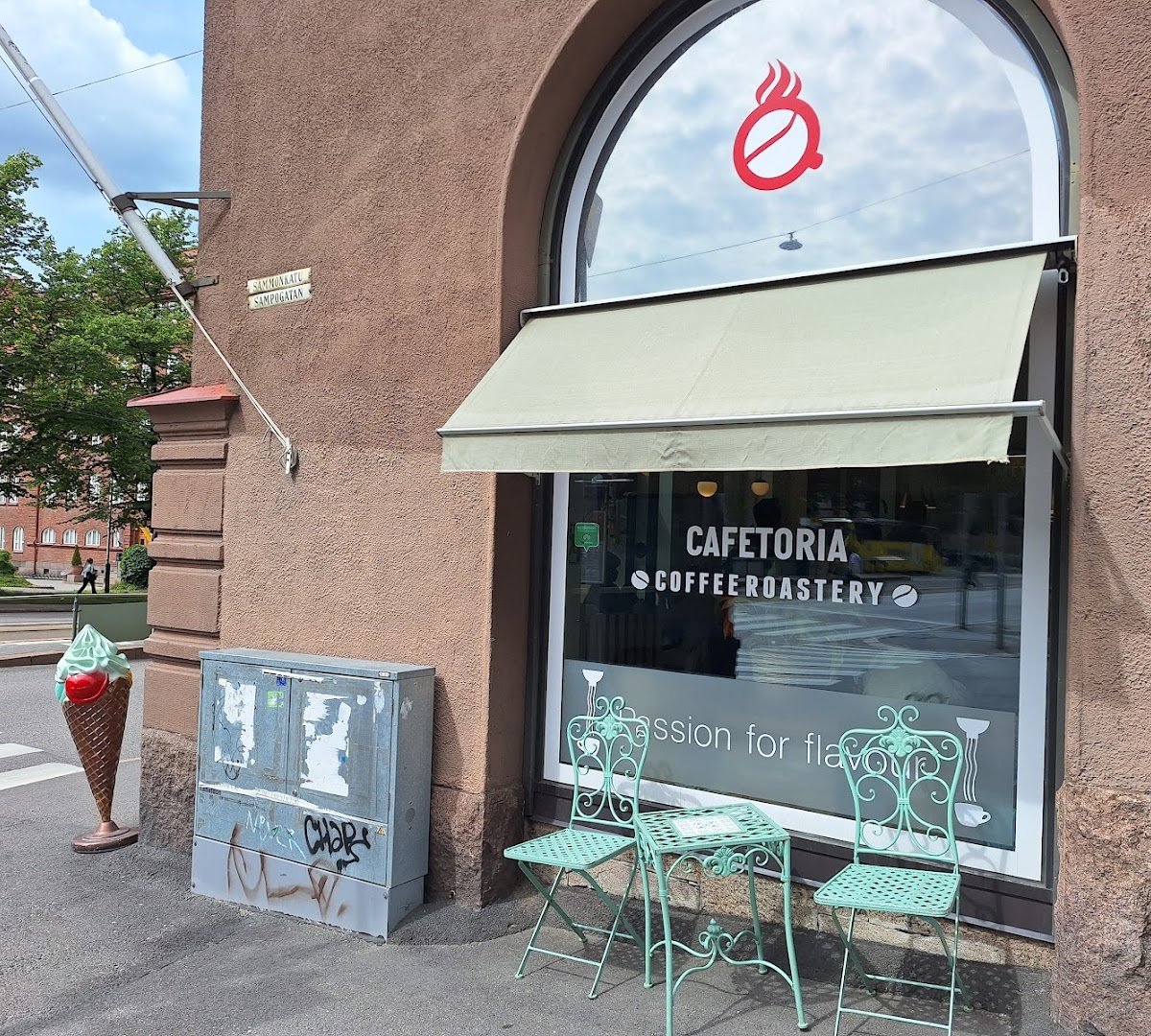 Storefront of Cafetoria Café & Shop, specialty coffee shop in Helsinki