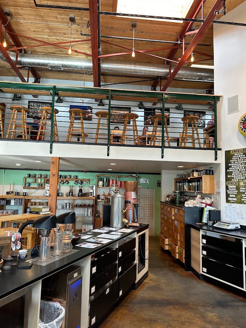 Interior of Salt Lake Roasting Co., specialty coffee shop in Salt Lake City