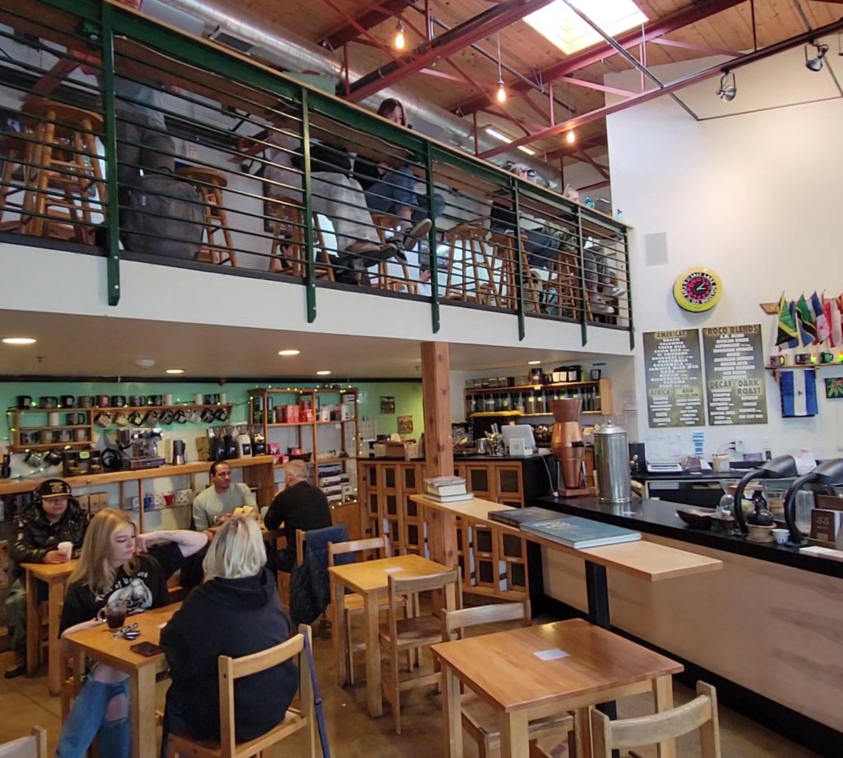 Interior of Salt Lake Roasting Co., specialty coffee shop in Salt Lake City