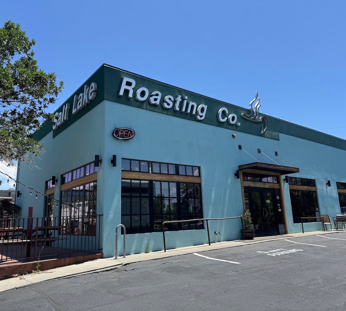 Storefront of Salt Lake Roasting Co., specialty coffee shop in Salt Lake City