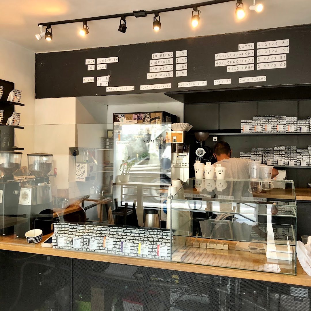 Interior of Sam James Coffee Bar - Harbord, specialty coffee shop in Toronto