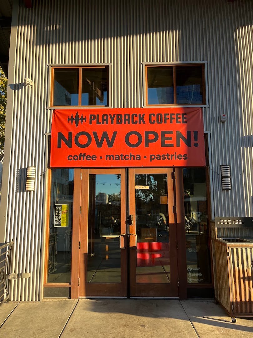Storefront of Playback Coffee, specialty coffee shop in San Jose