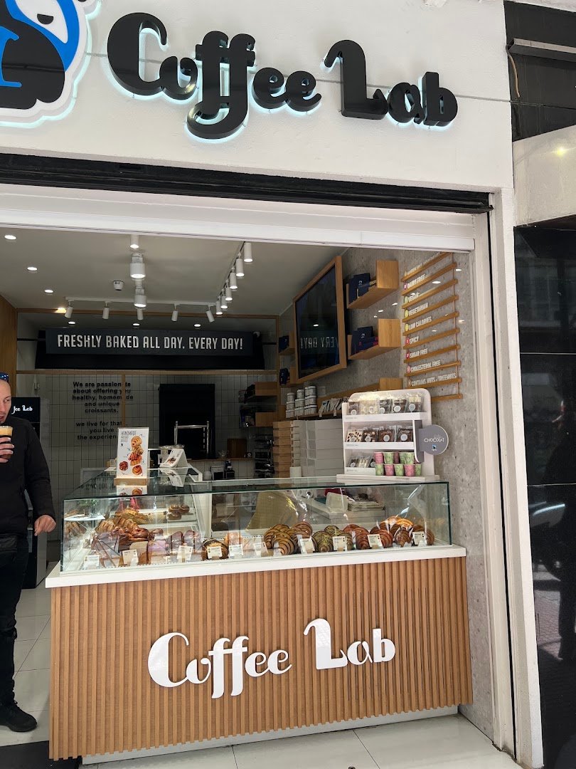 Storefront of Coffee Lab Akadimias, specialty coffee shop in Athens