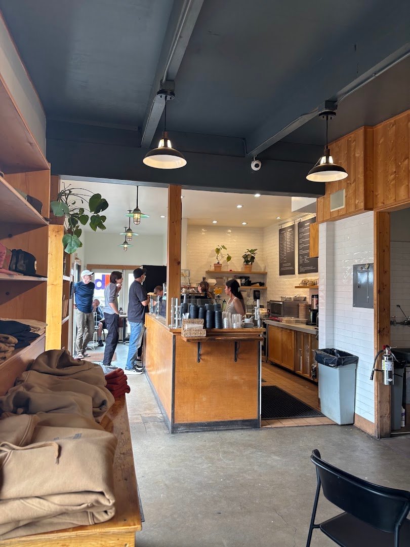 Interior of Lucky Llama Coffee House, specialty coffee shop in Santa Barbara