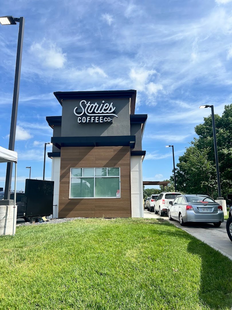Storefront of Stories Coffee Company, specialty coffee shop in Omaha