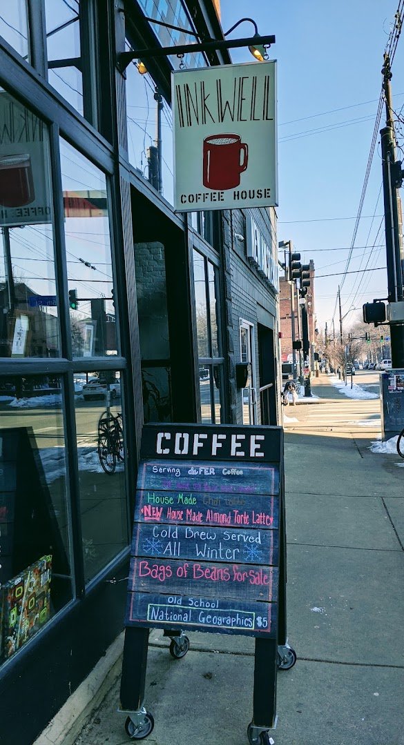 Storefront of Inkwell Coffee Shop, specialty coffee shop in Pittsburgh