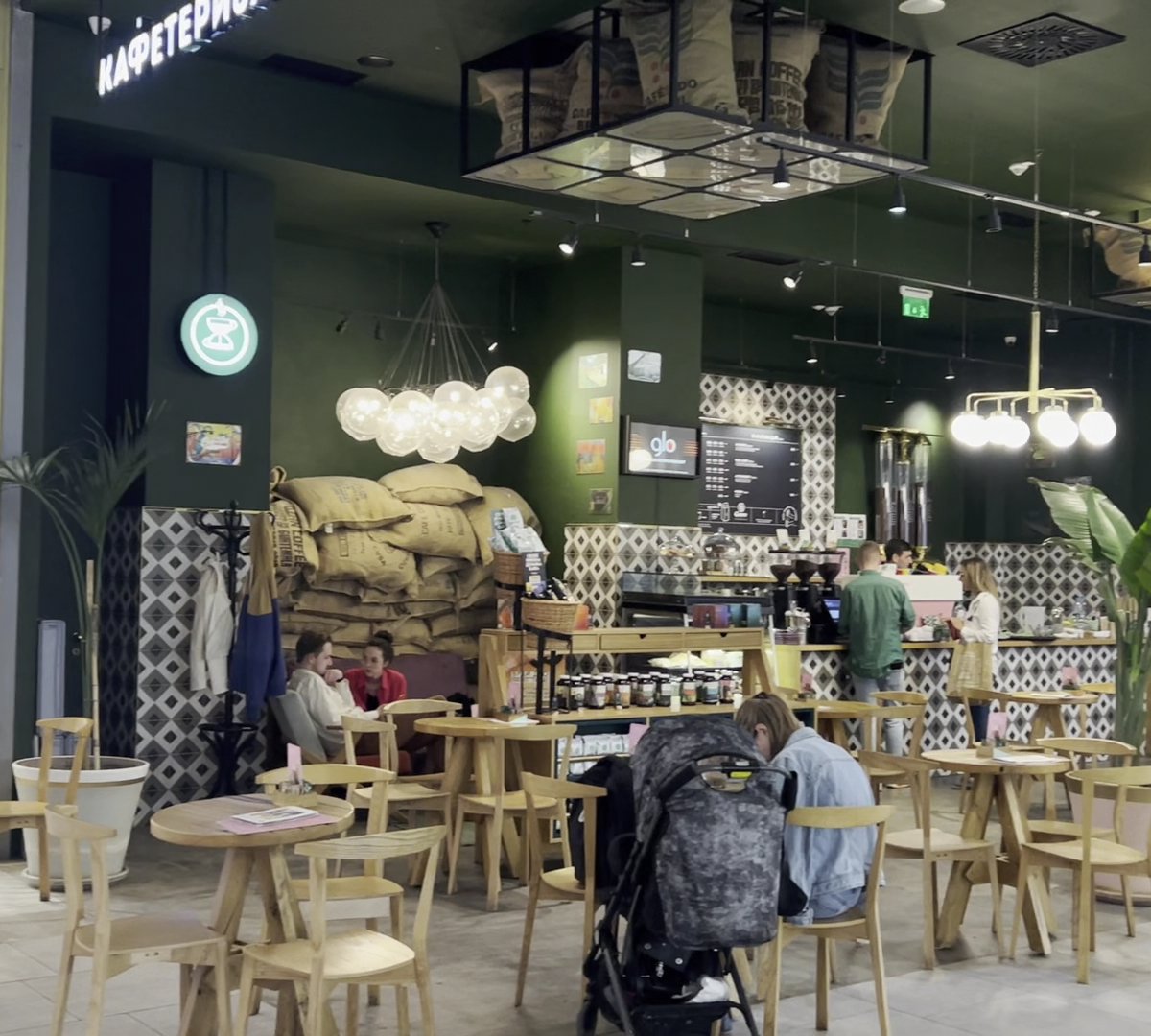 Interior of Kafeterija TC Galerija, specialty coffee shop in Belgrade