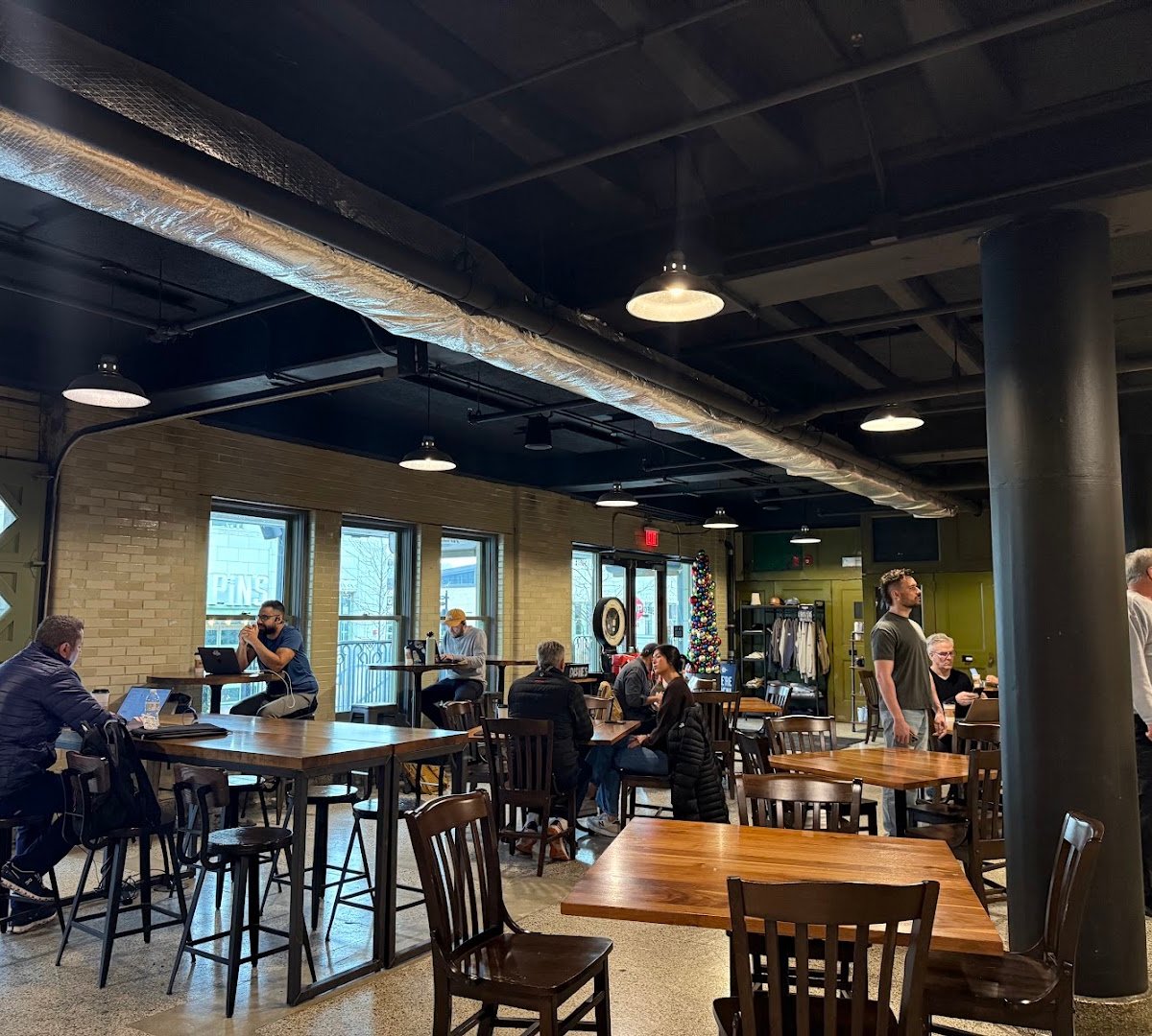 Interior of Blue Collar Coffee Co., specialty coffee shop in Indianapolis