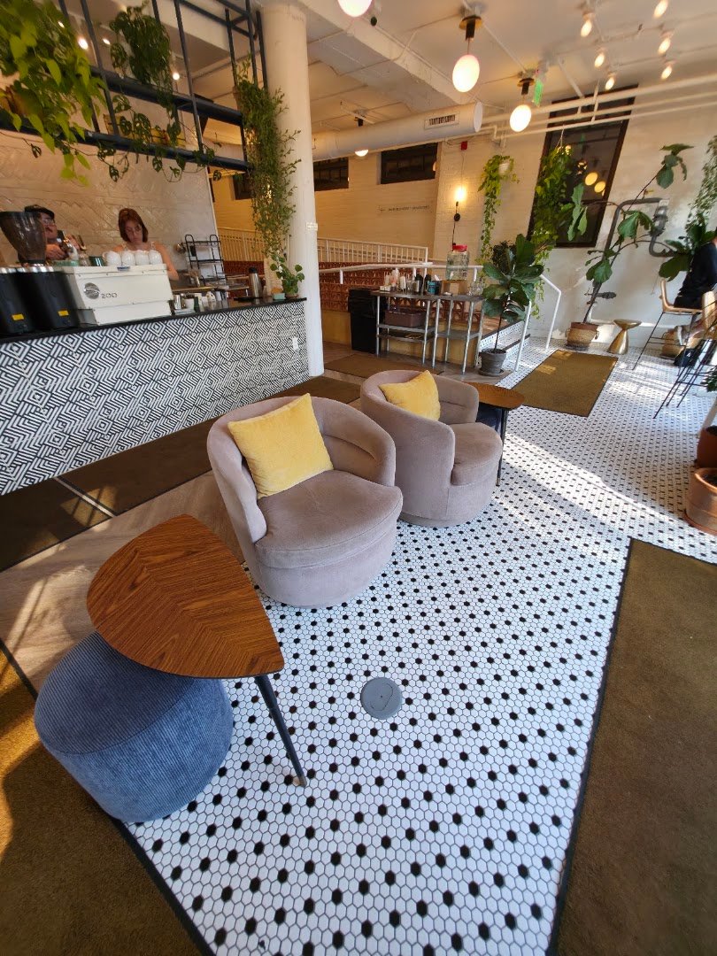 Interior of Rising Star Coffee Roasters, specialty coffee shop in Cleveland