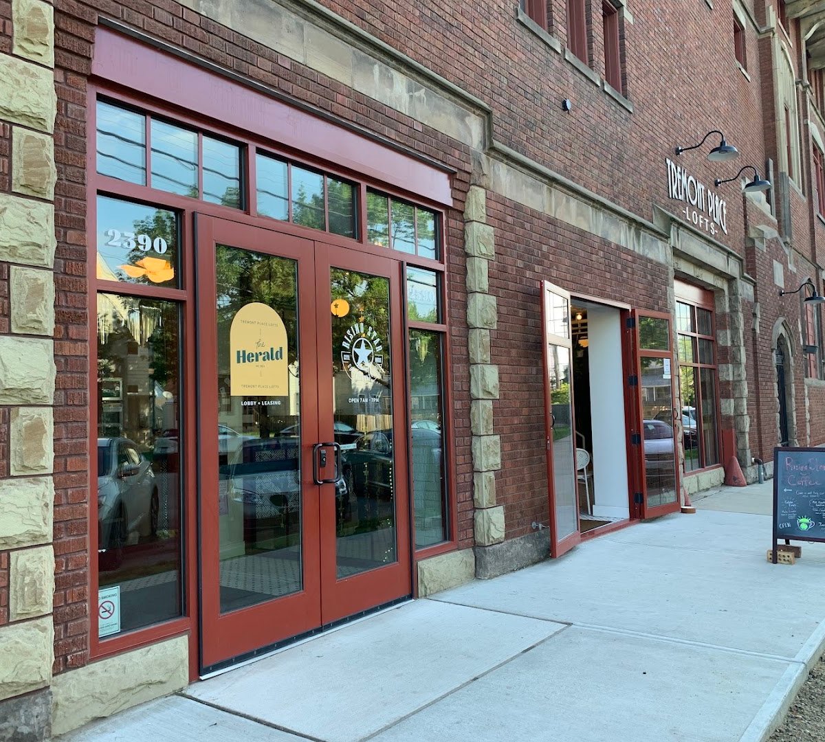 Storefront of Rising Star Coffee Roasters, specialty coffee shop in Cleveland