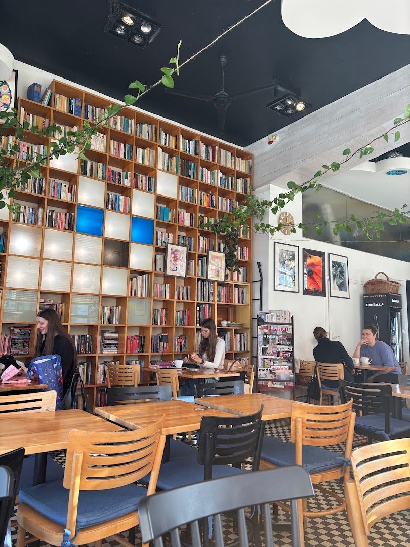 Interior of Cafe Kafka, specialty coffee shop in Warsaw