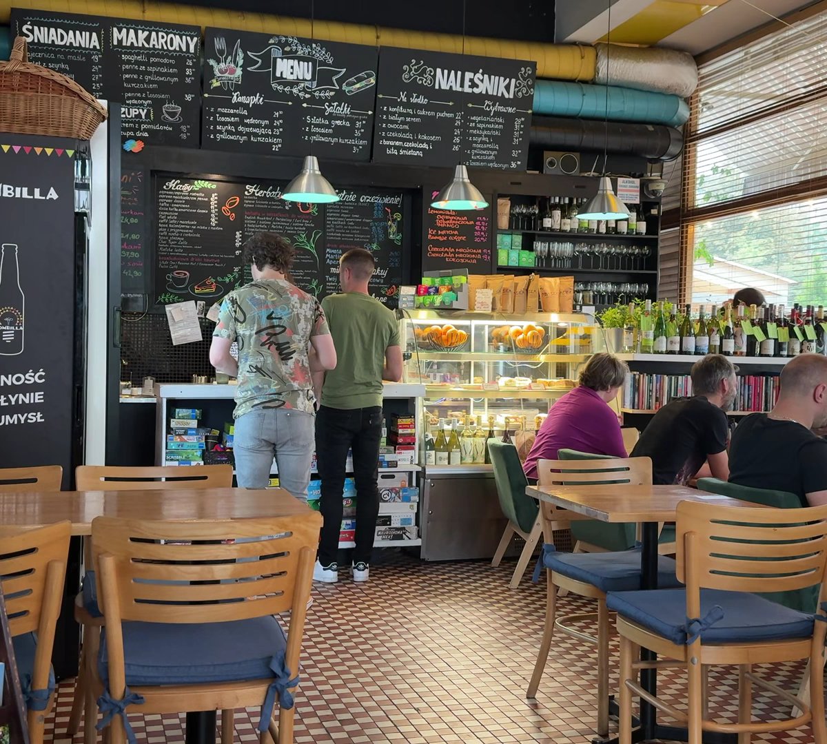 Interior of Cafe Kafka, specialty coffee shop in Warsaw