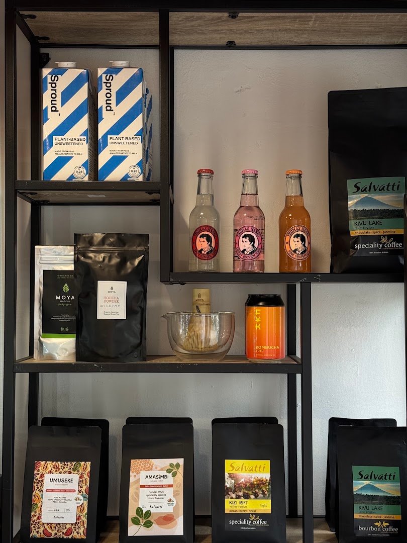 Interior of Najmniejsza Kawiarnia w Polsce, specialty coffee shop in Warsaw