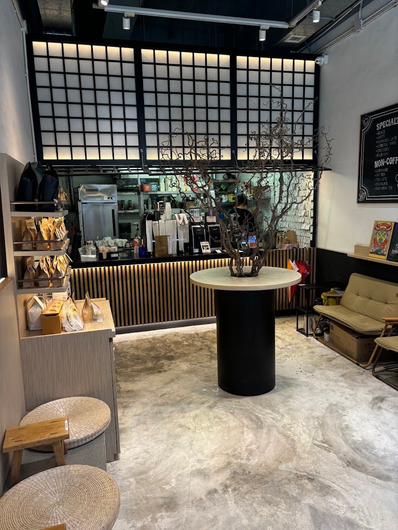 Interior of Studio Caffeine, specialty coffee shop in Hong Kong