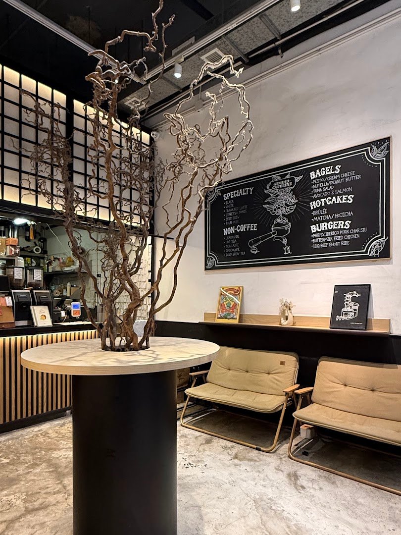 Interior of Studio Caffeine, specialty coffee shop in Hong Kong