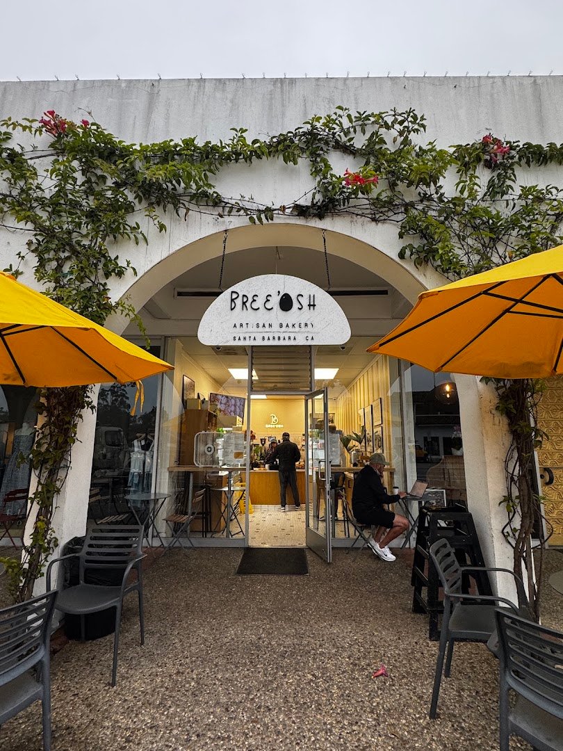 Storefront of Bree'Osh, specialty coffee shop in Santa Barbara