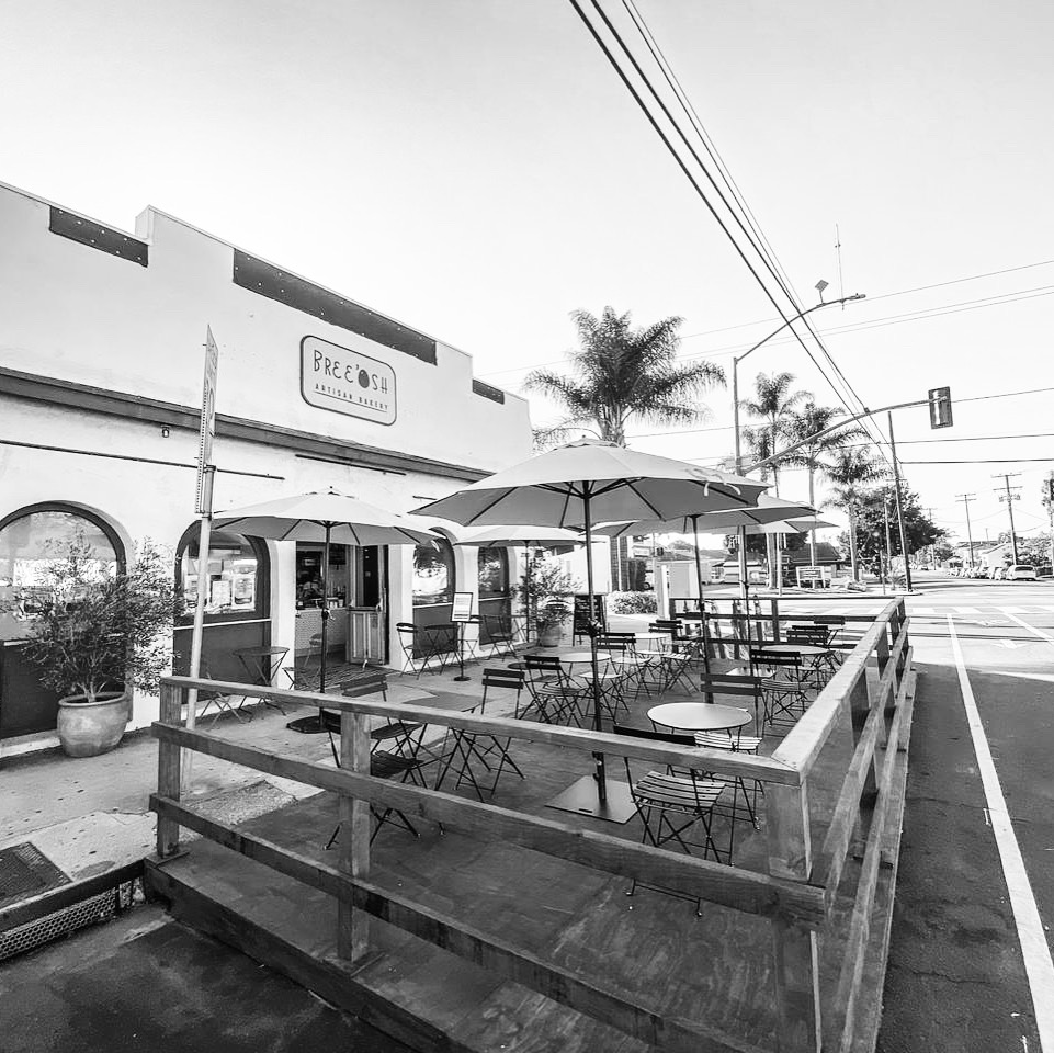 Storefront of Bree'Osh, specialty coffee shop in Santa Barbara