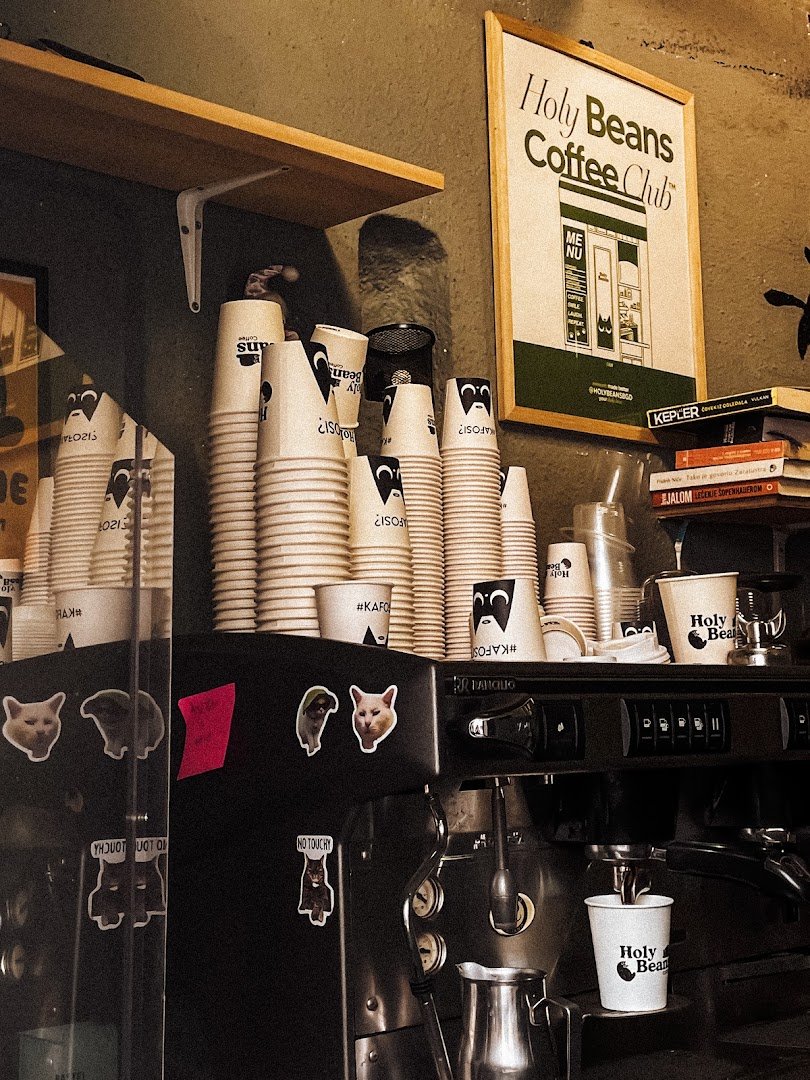 Interior of Holy Beans Nusiceva, specialty coffee shop in Belgrade