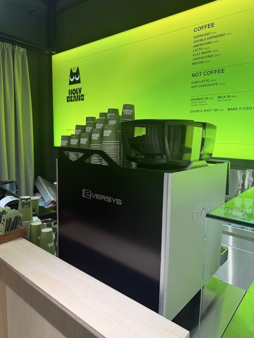 Interior of Holy Beans Nusiceva, specialty coffee shop in Belgrade