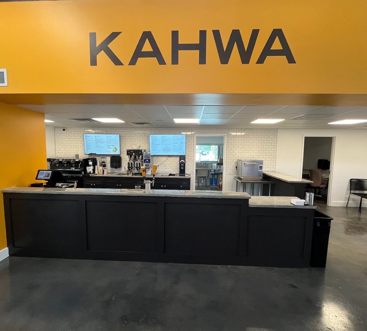 Interior of Kahwa Coffee, specialty coffee shop in Tampa-St. Petersburg