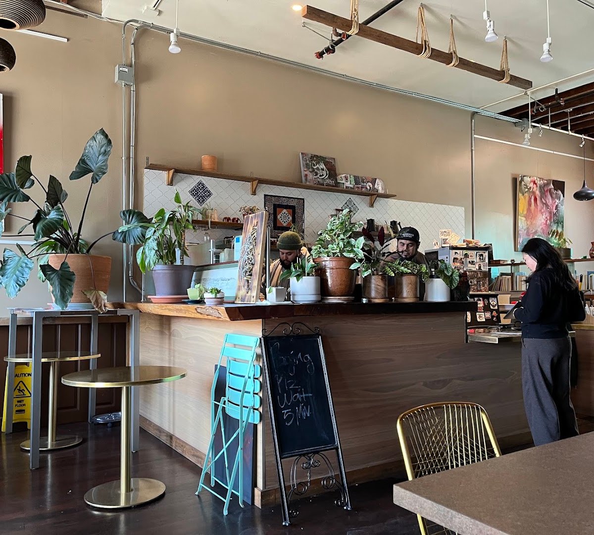 Interior of Jerusalem Coffee House, specialty coffee shop in Oakland