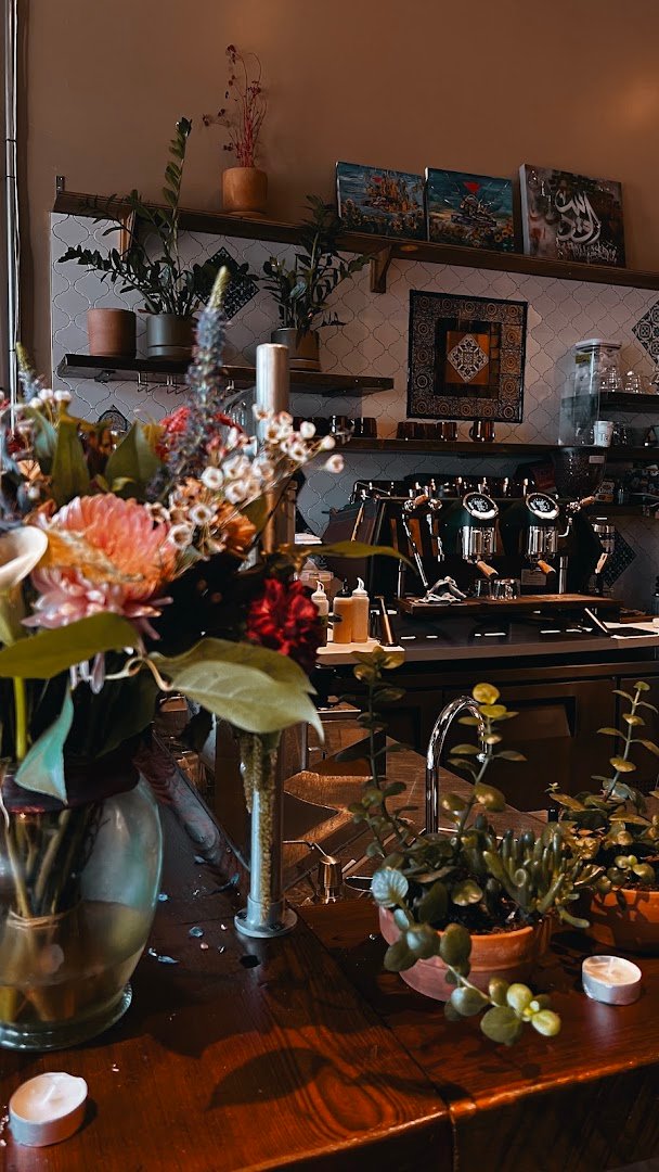Interior of Jerusalem Coffee House, specialty coffee shop in Oakland