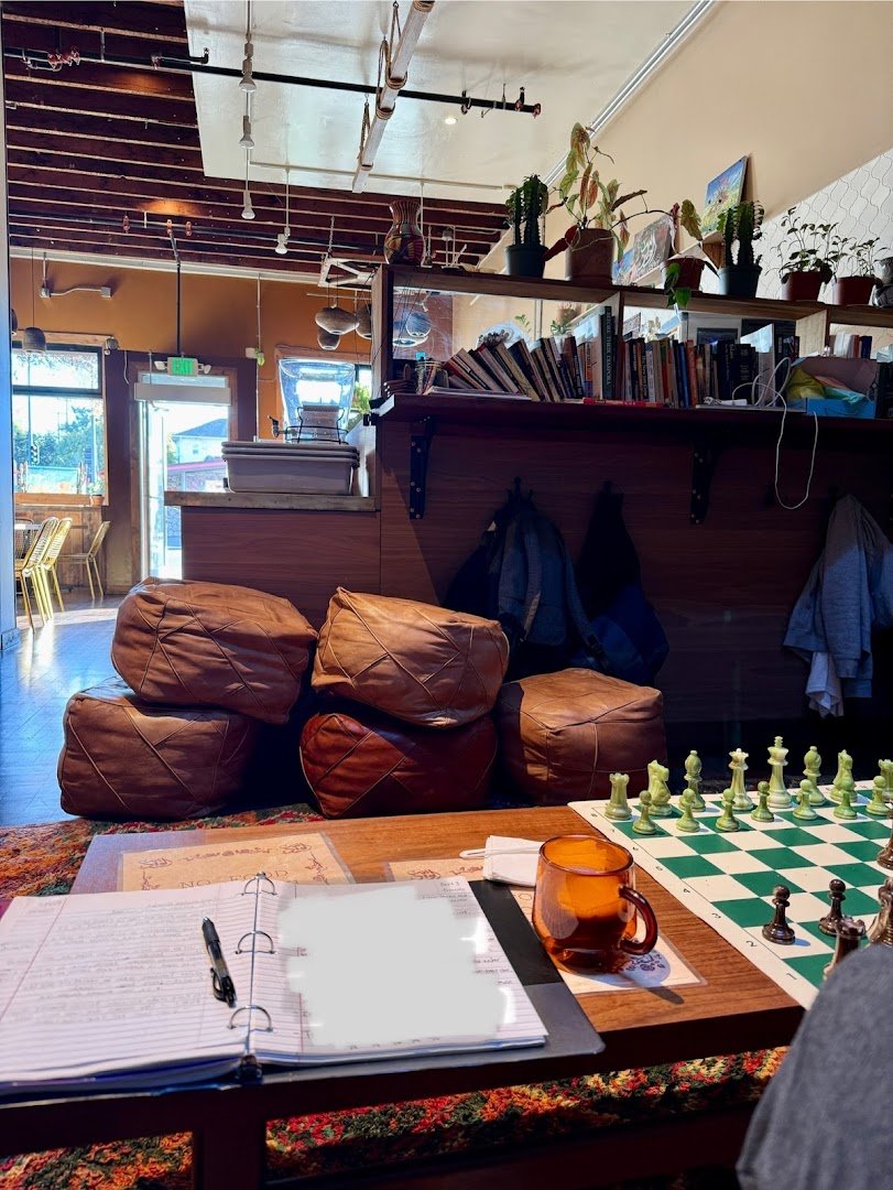 Interior of Jerusalem Coffee House, specialty coffee shop in Oakland