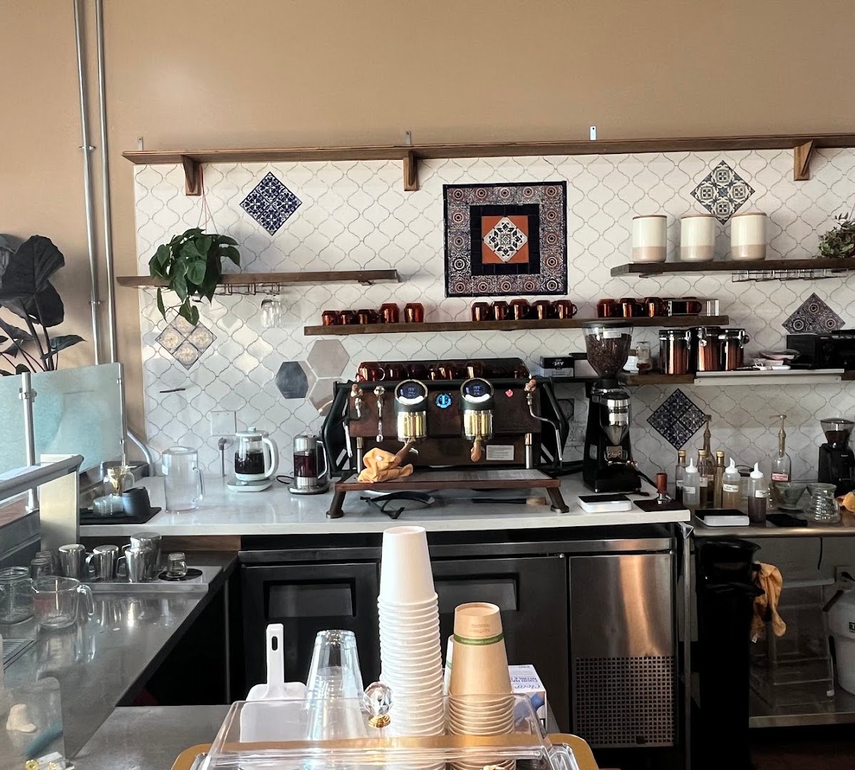 Interior of Jerusalem Coffee House, specialty coffee shop in Oakland