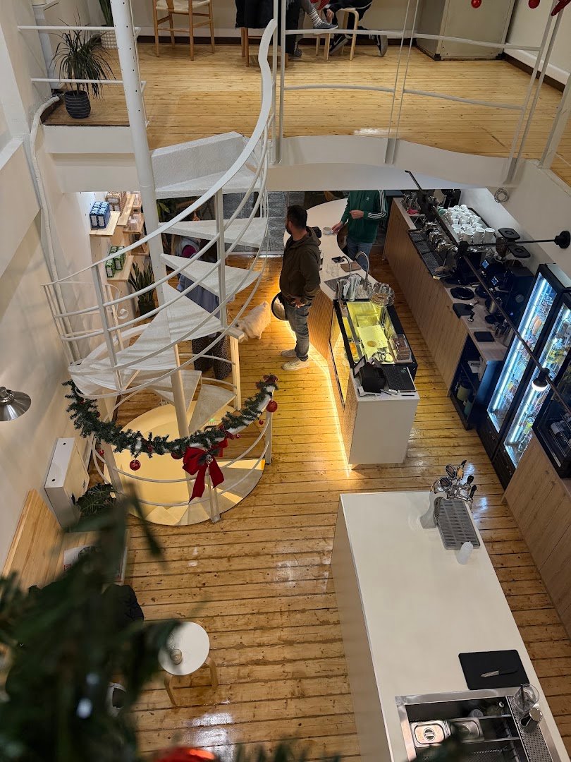 Interior of Zudi Coffee Co, specialty coffee shop in Athens